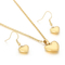 Minimalist Style Stainless Steel Heart-Shaped Pendant Earrings Necklace Set Jewelry Women's Accessories