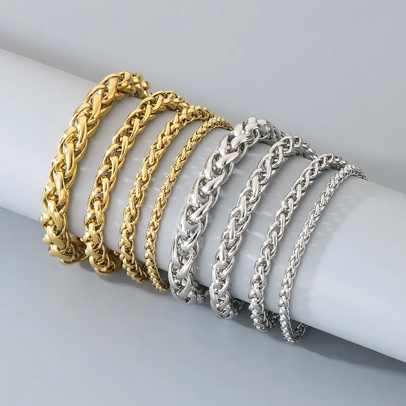 European and American Hip-Hop Style Cylindrical Jewelry Buckle, Rotatable Decompression Flower Basket Chain, Stainless Steel Men's Bracelet and Necklace Set