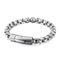 European and American Fashion Stainless Steel Striped Square Pearl Bracelet for Men, Simple Snap Button Motorcycle Chain Jewelry Wholesale