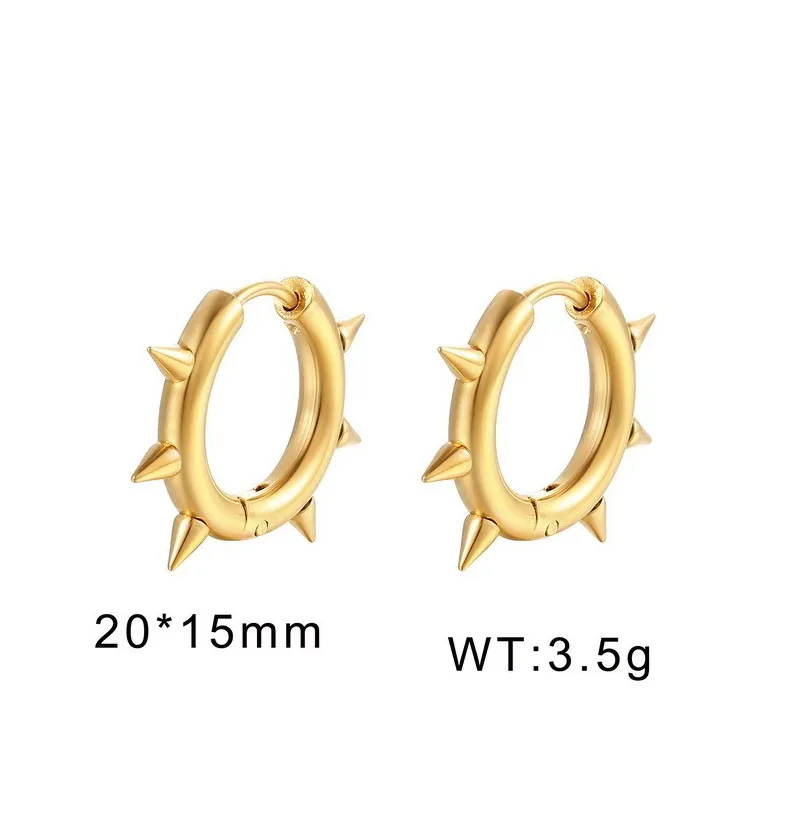 Wholesale Trendy Men's and Women's Earrings Jewelry Stainless Steel Cone Round Earrings