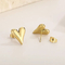 Fashionable Metal Earrings 18K Gold-Plated Stainless Steel Heart-Shaped Earrings for Women