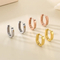 Geometric Stainless Steel Huggie Earrings Minimalist Unisex Trendy European Jewelry