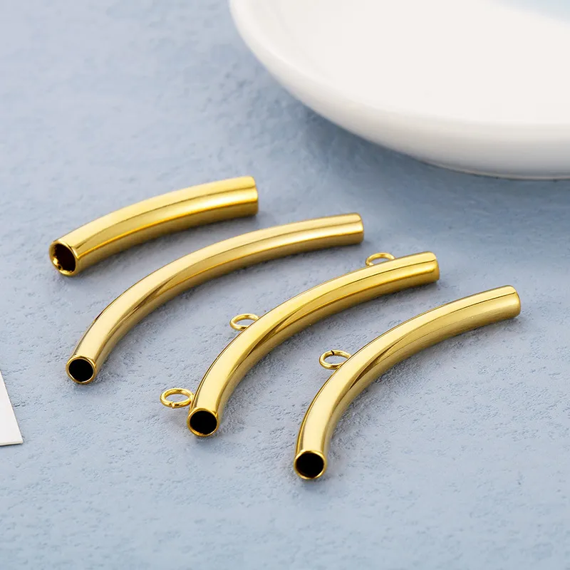 Stainless Steel Hollow Bent Pipe Welding Ring Necklace Accessories