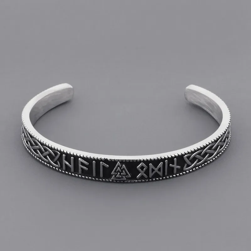 Punk Viking Thor Hammer Triangle Odin Amulet Cuff Wristband Fashion Jewelry Bracelets