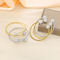 Fashion Round White Clay Full Rhinestone Open Wire Woven Stainless Steel Bangle