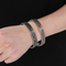 Vintage Viking Runic Textured Bracelet, Nordic Mythology Triangle Knot Personalized Men's Stainless Steel C-Shape Jewelry