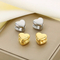 Minimalist Style Stainless Steel Polished Double-Sided Heart-Shaped Ear Clip Earrings Wholesale