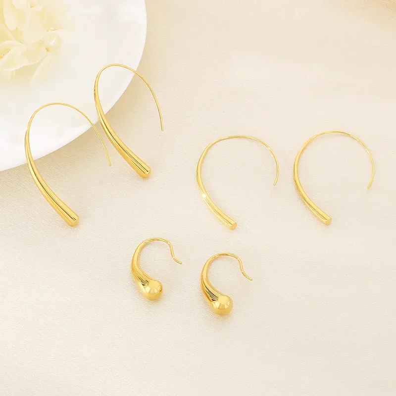 Geometric Arc Line Versatile Stainless Steel Earrings Women's Jewelry