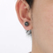 Punk Style Retro Personality Stainless Steel High-End Feeling Diamond Studded Geometric Temperament Earrings