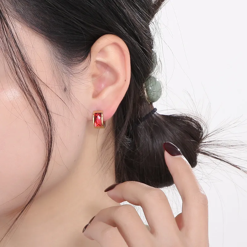 Stainless Steel Jewelry with Multi-Color Resin Earrings Suitable for Daily Wear