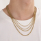 Stainless Steel Fried Dough Twists Chain Vacuum Plating Gold Necklace Fashion Hip Hop Jewelry