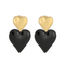 European American Heart Gold Plated Stud Earrings Stainless Steel Elegant Wholesale Jewelry