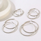 Trendy Statement Earrings Geometric Round Hollow Rhinestone-Embedded Stainless Steel Hoops Women Wholesale
