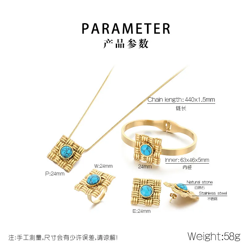 Stylish Four-Piece Earring Set with Beautiful Inlaid Stone Accents