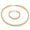Fashionable Electroplated 18 Gold Personalized Jewelry Wholesale Stainless Steel Embossed Twisted Chain Set