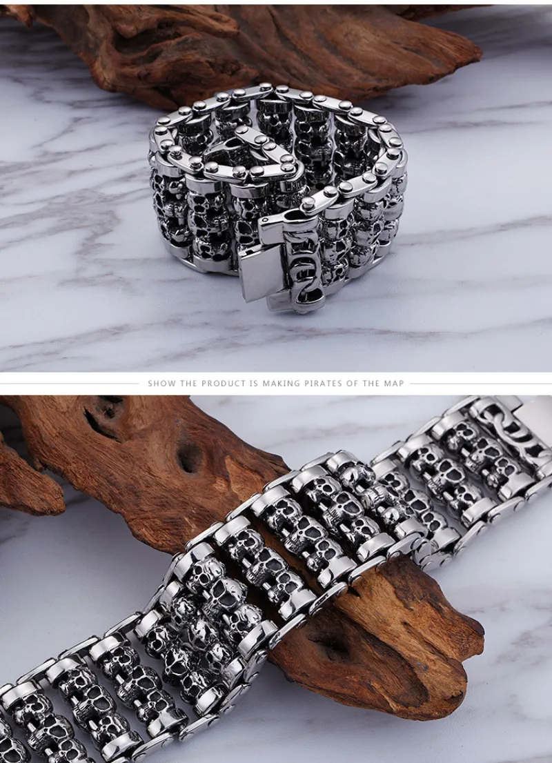 New Kalen Men's Bracelet Skull Punk Personality Jewelry Trendy Fashion Bracelet