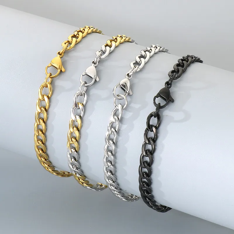 Stainless Steel Nk Chain Bracelet Men Women Wholesale Vacuum 18K Plated Jewelry
