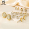 Popular Full Rhinestone Oval Stainless Steel Huggie Earrings Elegant Geometric Jewelry Wholesale