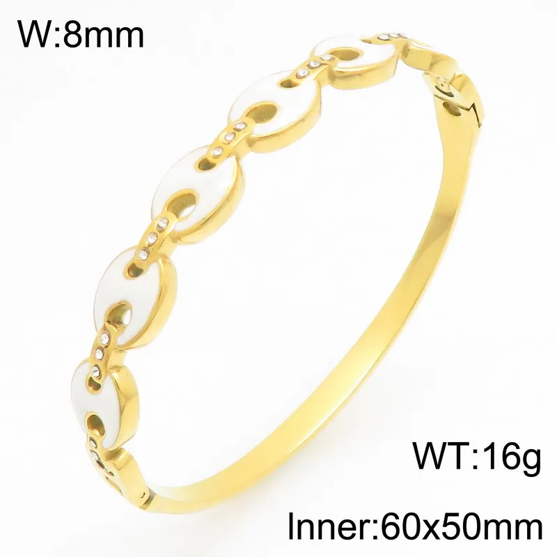 Vintage-Style Diamond-Encrusted Vintage-Style Diamond-Encrusted Stainless Steel Gold Bangles for Women