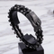 Men's Punk Style Stainless Steel Creative Skull Woven Leather Bracelet Accessory