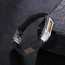 Simple Retro Stainless Steel Geometric Steel Wire Mesh Woven Leather Men's Bracelet Jewelry