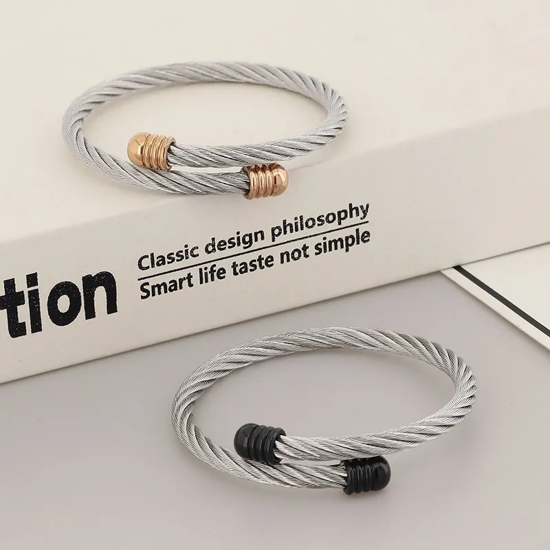 Fashionable Stainless Steel Wire Bangle for Men and Women, Suitable for Daily Wear