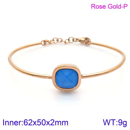 Elegant Multi-Color Zircon Bangle in 18K Gold Stainless Steel Jewelry