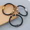 Minimalist and Trendy Stainless Steel Magnetic Buckle Bracelet Woven Leather Bracelet for Men