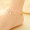 Stainless Steel Paired with Shell Heart-Shaped Element Anklet Chain, Fashionable Women's Jewelry