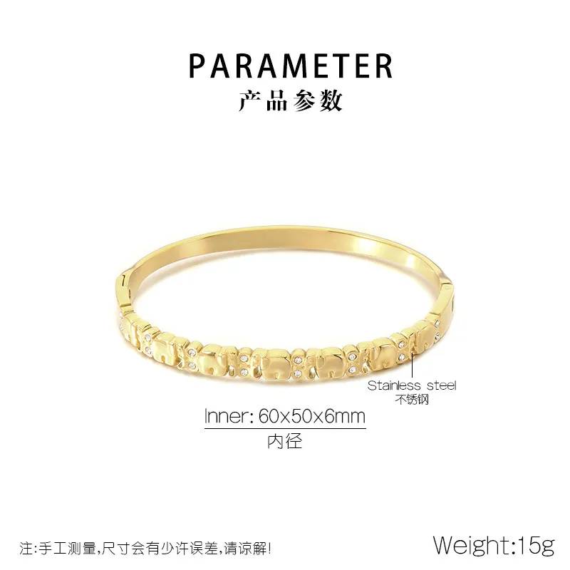European and American Style Irregular Diamond-Encrusted Stainless Steel Bangles for Women