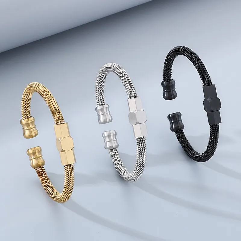 Stainless Steel Mesh Bangle with Multiple Colors to Choose From, Suitable for Daily Jewelry Wear