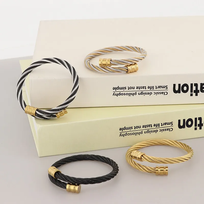 Stainless Steel Jewelry, Steel Wire Bangle, Available in Multiple Colors, Suitable for Daily Wear