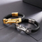European and American Fashion Stainless Steel Creative Personalized Bullet Head Men's Leather Bracelet