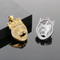 Hip-Hop Full Rhinestones Diamond Crown Lion Head Stainless Steel Men's Pendant