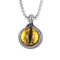 Trendy Cute Blue Yellow Snake Eye Stone Stainless Steel Men's Necklace Pendant