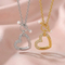 Fashion Jewelry Set Personalized Hollow Heart Pendant Stainless Steel Necklace Women Wholesale