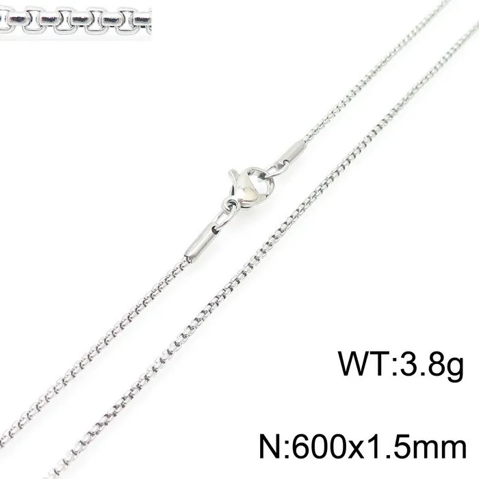 Minimalist Style Stainless Steel Unisex Square Pearl Chain Can Be Paired with Pendant