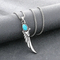 Trendy Axe Devil's Eye Pendant, Ethnic Style Retro Blue Turquoise Feather Pendant, Stainless Steel Men's Accessory