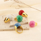 Elegant and Sophisticated Enamel Drip Glaze Morandi-Colored Stainless Steel Ring
