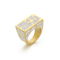 Wholesale Fashion Stainless Steel Creative Geometric Diamond Inlaid Multi Style Rings