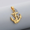 Stainless Steel Boat Anchor Pendant Necklace, Trendy Men's Personalized Retro Cross Jewelry