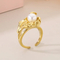 Personalized Petal Ring Stylish Geometric 18K Gold-Plated Stainless Steel Ring Wholesale Jewelry