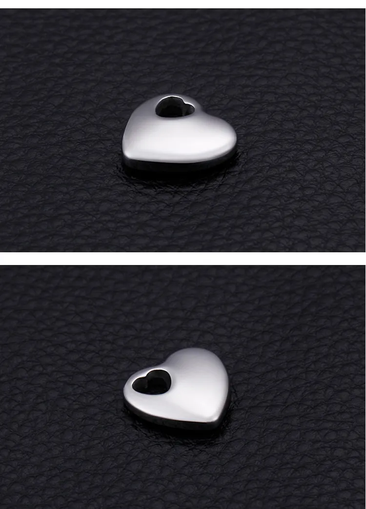 Stainless Steel Heart-Shaped Small Tag Pendant Stainless Steel Heart Jewelry Charms Accessories