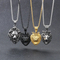Mighty Hip Hop Zircon Jungle King Lion Head Stainless Steel Men's Pendant