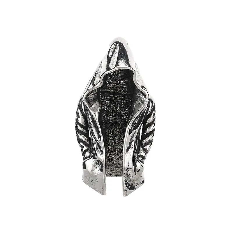 Cross Border Dark Personality Assassin Cloak Pendant European and American Punk Trend Mysterious Person Cloak Stainless Steel Men's Pendant