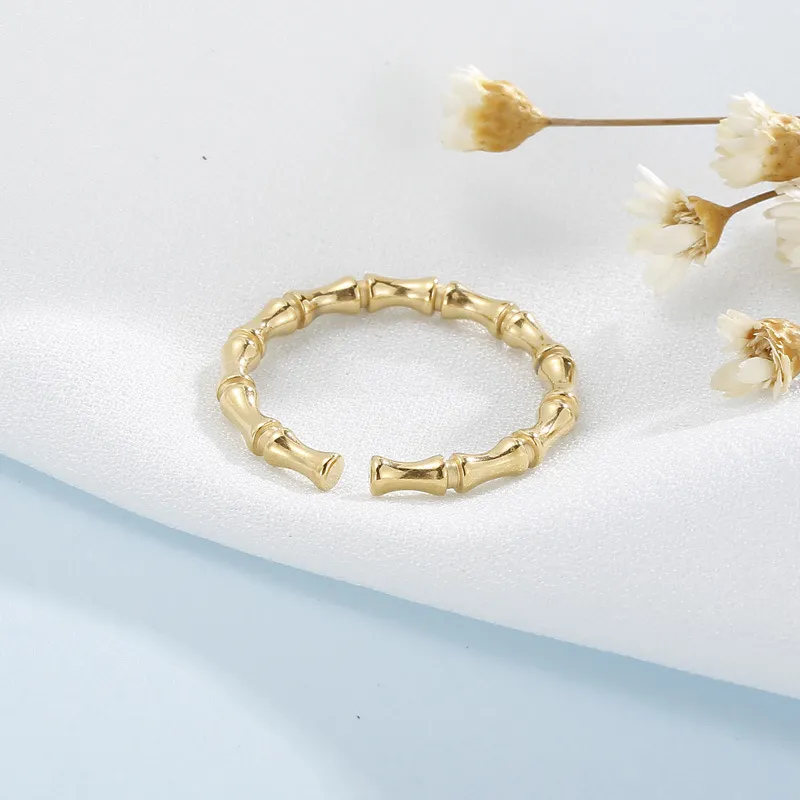Unique Niche Creative Open-Knuckle Index Finger Rings Adjustable Bamboo Joint Rings Wholesale