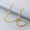 Men's Korean Style Minimalist Engraved Chain Necklace Without Pendant, Trendy, Stainless Steel, Couple's Matching Chain