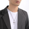 Simple Smooth Cross Pendant Necklace, Stainless Steel Jewelry