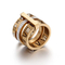 Creative Trendy Unisex Stainless Steel Epoxy Resin Combined Diamond-Embedded Roman Numeral Ring
