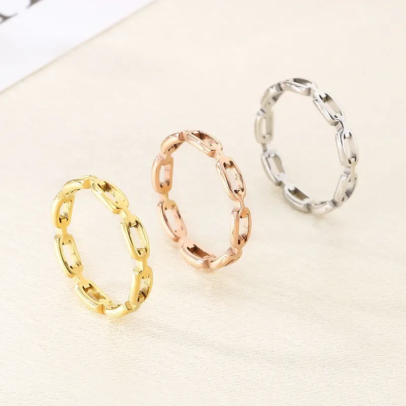 Unique Hollowed-out Square Stainless Steel Ring for Couples